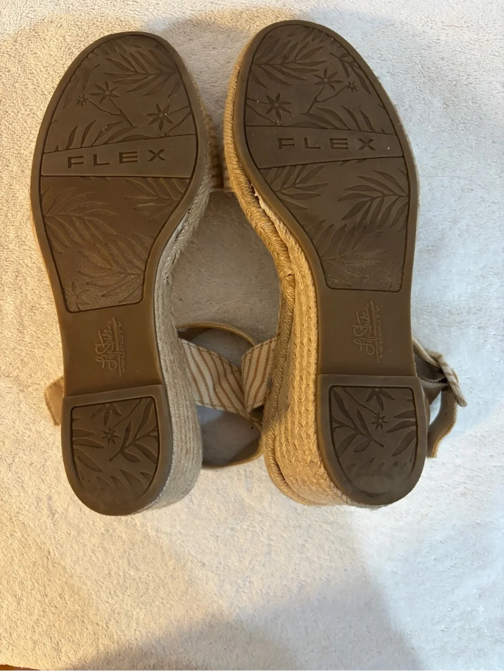 Wedge Espadrille Sandals in Beige Stripe - Women